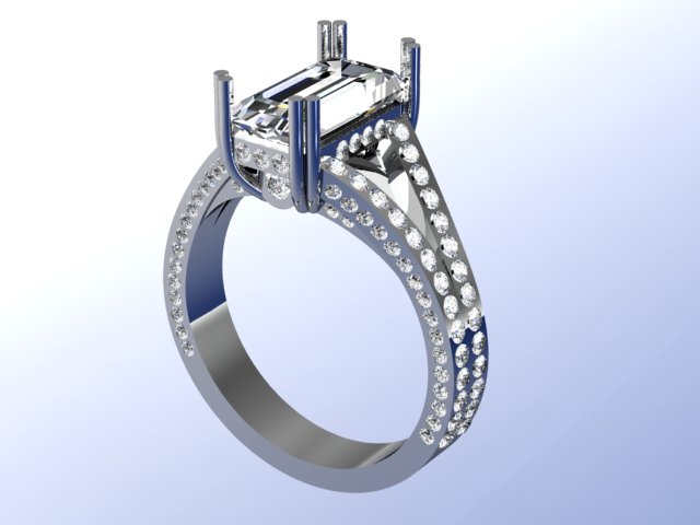 custom double prong diamond engagement ring