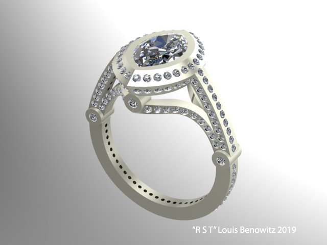 white diamond engagement ring design