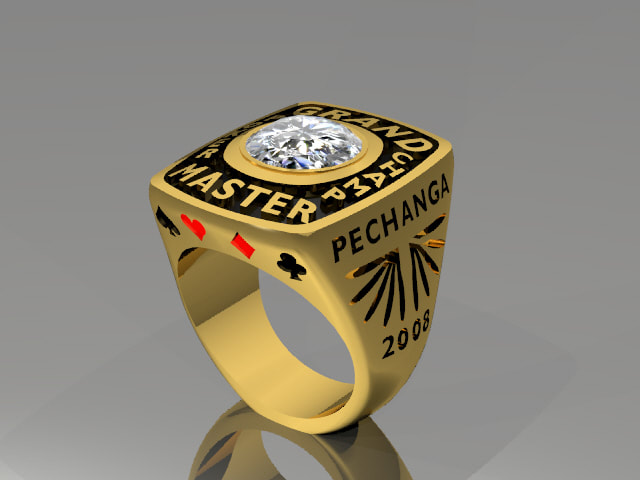 custom poker champion award ring